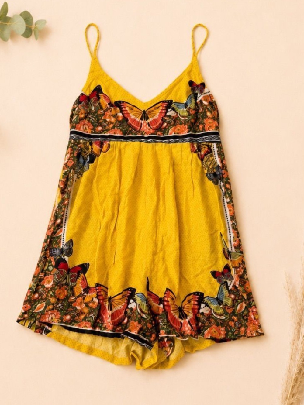 FARM Rio Yellow Butterfly Romper